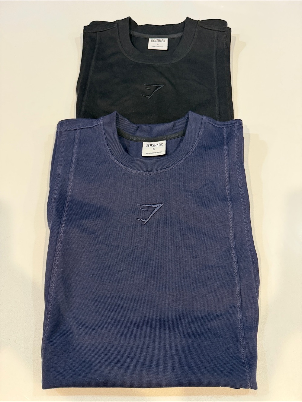 Gymshark Set of 2 PREMIUM LIFTING DROP ARM TANKS Black & Navy | Size S | NWOT